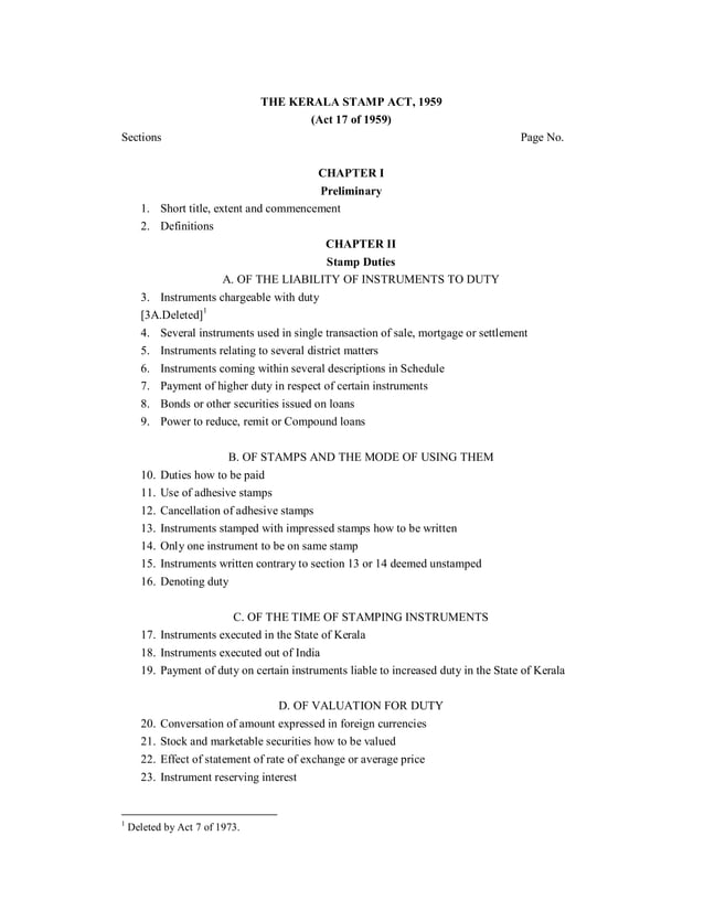 The Kerala Stamp Act, 1959 PDF