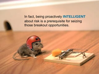 In fact, being proactively INTELLIGENT
about risk is a prerequisite for seizing
those breakout opportunities.
 