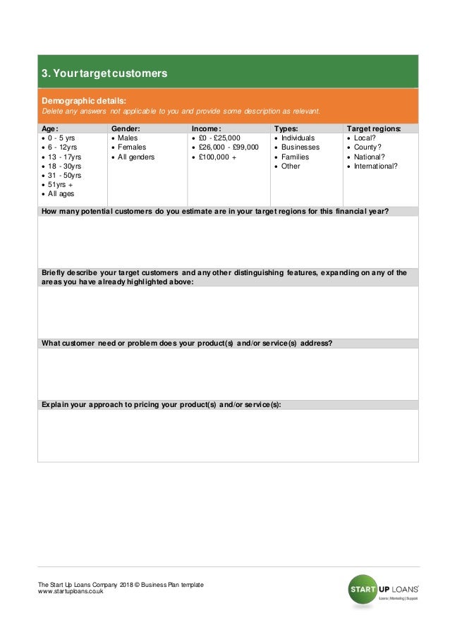 The Start Up loans company business plan template feb18