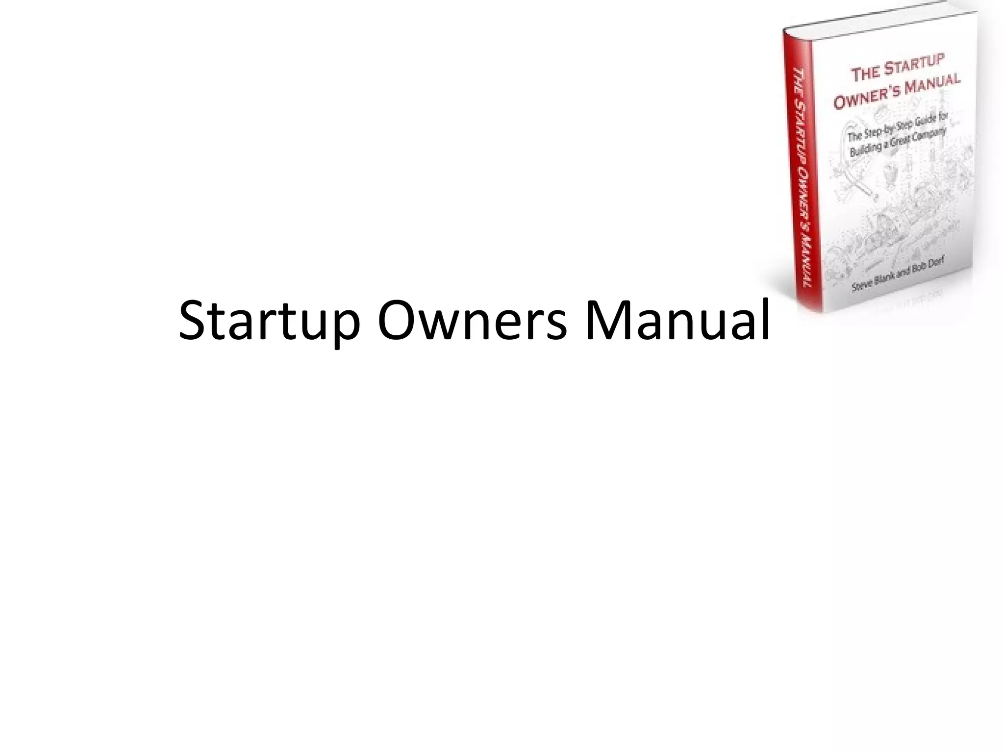 Startup Owners Manual
 