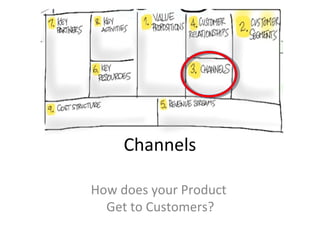 Channels

How does your Product
  Get to Customers?
 