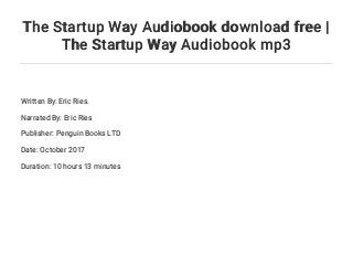 the startup way book the startup way book