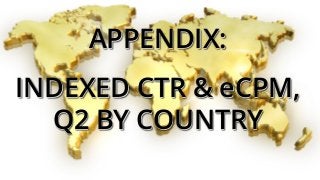 APPENDIX:
INDEXED CTR & eCPM,
Q2 BY COUNTRY
 