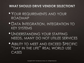 •
•
•
•
Copyright © 2014 The Relevancy Group, LLC. All Rights Reserved.
 