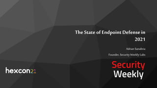 The State of Endpoint Defensein
2021
Adrian Sanabria
Founder, Security Weekly Labs
 