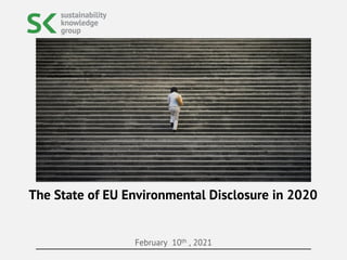 February 10th , 2021
The State of EU Environmental Disclosure in 2020
 