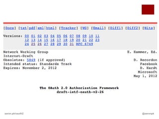 aaron.pk/oauth2   @aaronpk
 