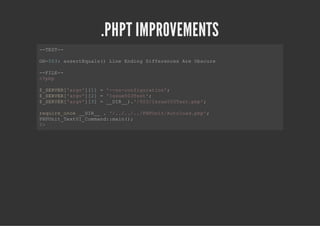 .PHPT IMPROVEMENTS
-TS-
 -ET-

G-0:asrEul( Ln Edn DfeecsAeOsue
 H53 setqas) ie nig ifrne r bcr

-FL-
 -IE-
<pp
 ?h

$SRE[ag'[]='-ocniuain;
 _EVR'rv]1 -n-ofgrto'
$SRE[ag'[]='su53et;
 _EVR'rv]2 Ise0Ts'
$SRE[ag'[]=_DR_./0/su53etpp;
 _EVR'rv]3 _I_)'53Ise0Ts.h'

rqieoc _DR_.'./../HUi/uoodpp;
 eur_ne _I_  /../.PPntAtla.h'
PPntTxU_omn:mi(;
 HUi_etICmad:an)
?>
 
