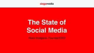 The State of
Social Media
Ross Hudgens, Founder/CEO
 