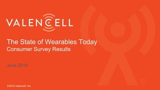The State of Wearables Today
Consumer Survey Results
June 2016
 