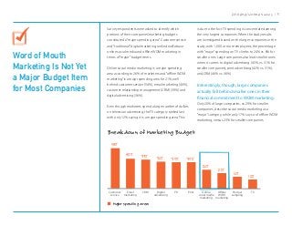 Survey respondents were asked to identify which
portions of their companies’marketing budgets
constituted a“major spending...