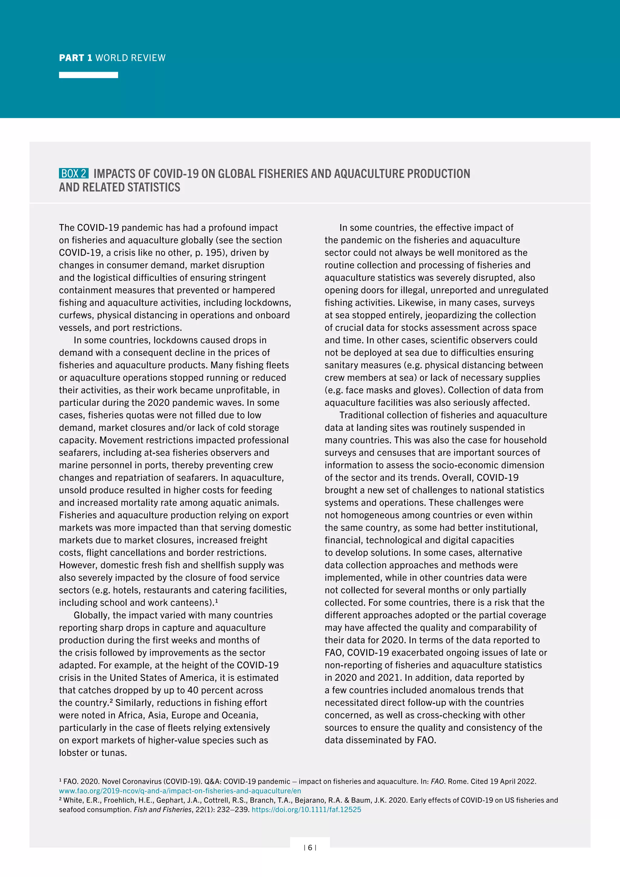 The State Of World Fisheries And Aquaculture