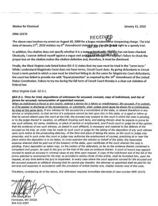 Criminal Complaint For Trespassing - The State of WV v. Mark Vance Halburn   09m-10170 8/30/2009