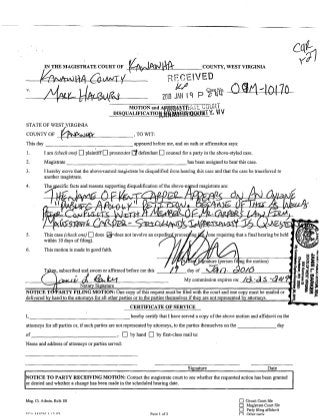 Criminal Complaint For Trespassing - The State of WV v. Mark Vance Halburn   09m-10170 8/30/2009