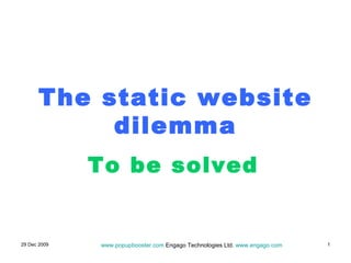 The static website   dilemma To be solved   