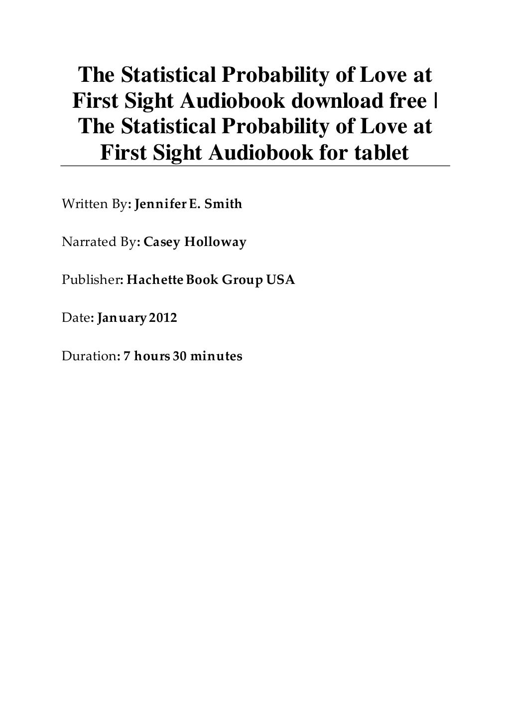 the statistical probability of love at first sight the statistical probability of love at first sight
