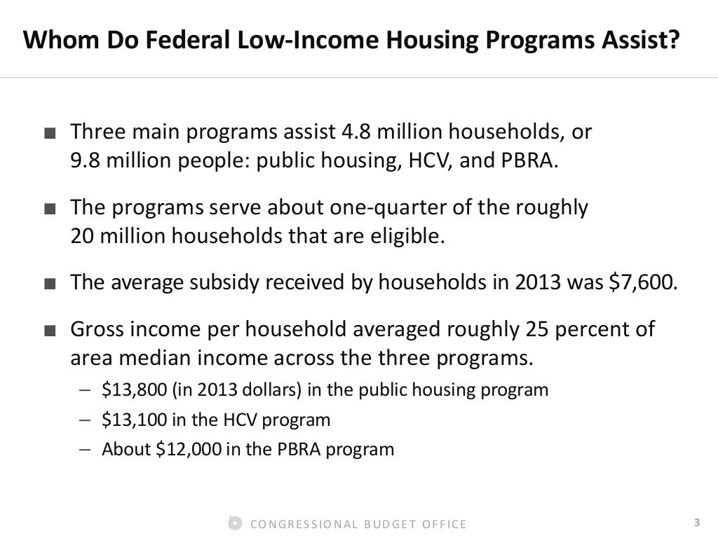 The Status of Federal Housing Assistance for Households