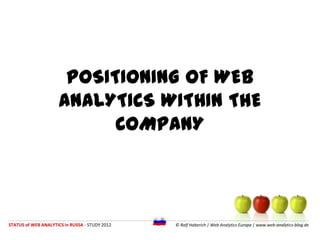 POSITIONING OF WEB ANALYTICS
               WITHIN THE COMPANY




STATUS of WEB ANALYTICS in RUSSIA - STUDY 2012   © Ralf...