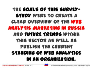 The status of web analytics in Russia 2012