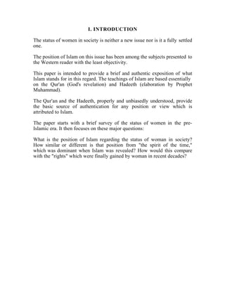 The Status Of Women In Islam | PDF