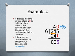The steps in long division | PPT