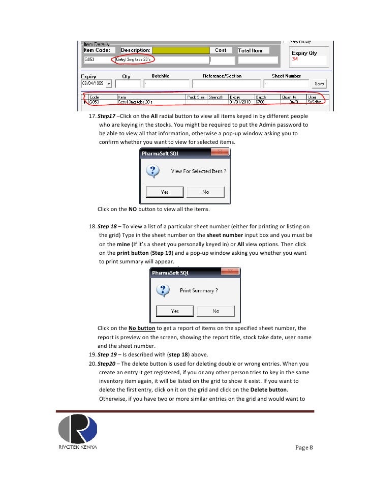 The Stock Taking Process