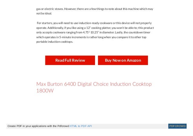 Best Induction Cooktops 2018
