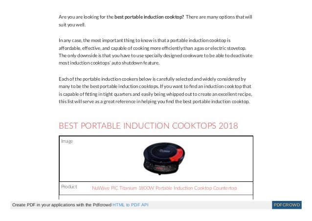 Best Induction Cooktops 2018