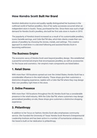 The Story Behind The Kendra Scott Net Worth--Billion Dollar PDF