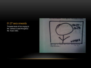 01.27 secs onwardsTricasted shots of him singing to the  camera is used throughout the  music video.