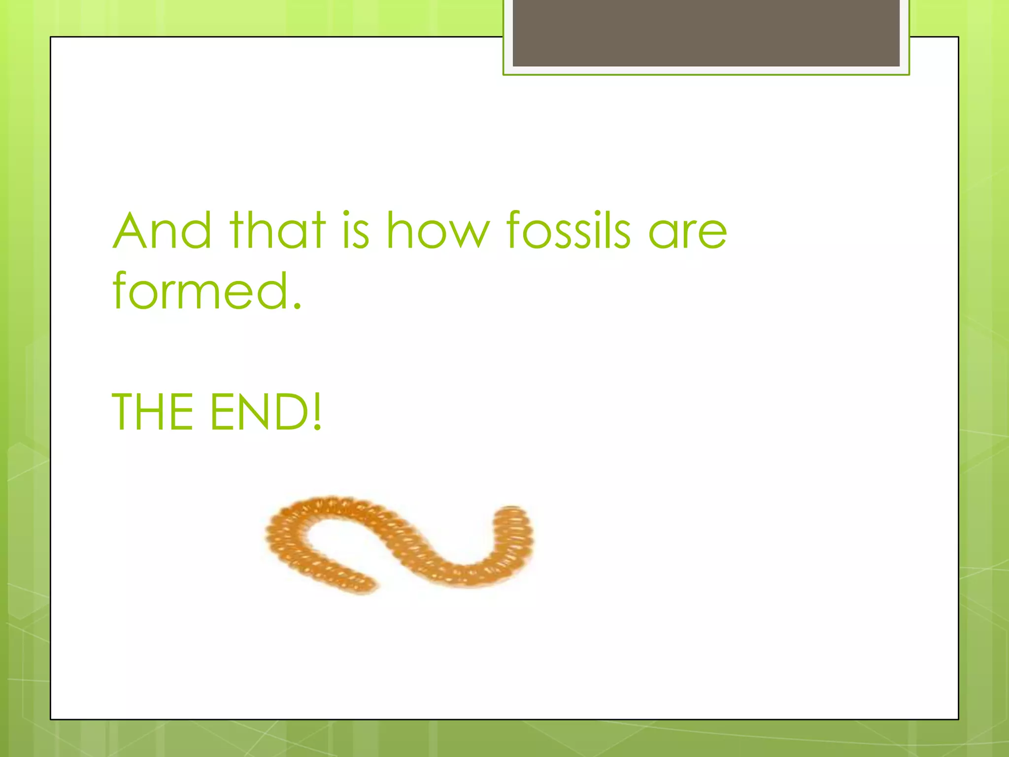 And that is how fossils are
formed.

THE END!
 