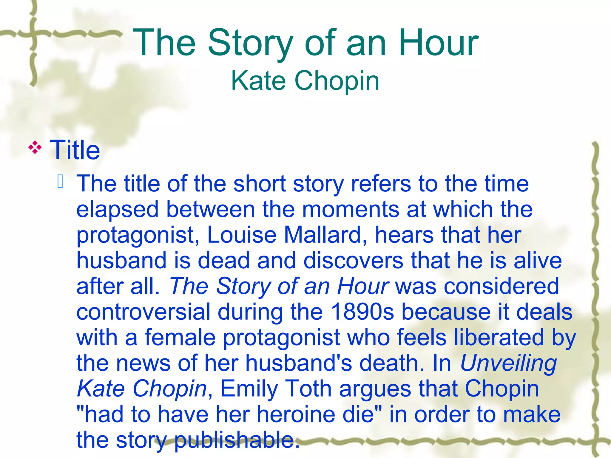 The story of an hour PPT