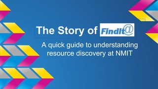 The Story of
A quick guide to understanding
resource discovery at NMIT

 