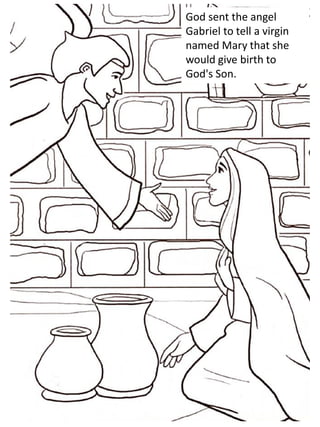 Angel Gabriel Visits Mary Coloring - The Story Of Jesus For Little Children Coloring Book 2 320 