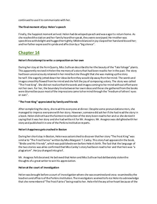 summary the story of my life by helen essay Excerpt from 'the story of my life' by helen keller is in the public domain provide an objective summary of the text commonlit is a 501(c)(3. summary the story of my life by helen essay Excerpt from 'the story of my life' by helen keller is in the public domain provide an objective summary of the text commonlit is a 501(c)(3.