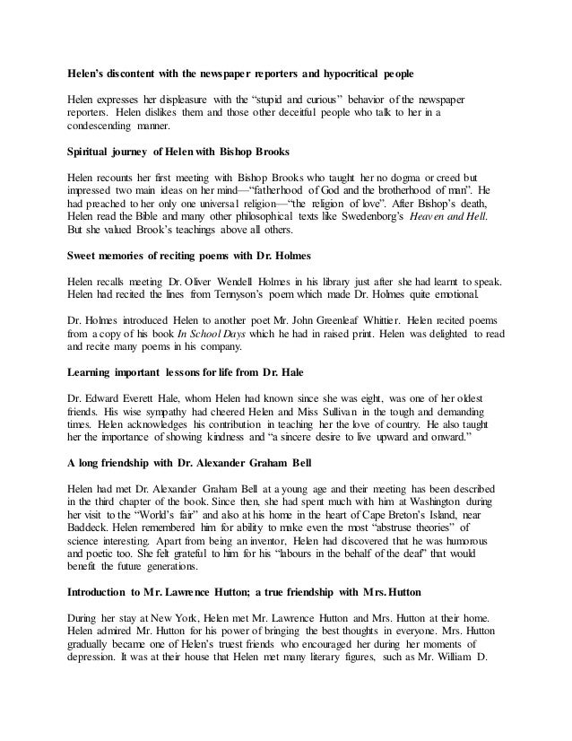 helen keller story of my life chapter 21 summary The story of my life (term 1 & 2) summary in english & hindi for class 10 has 114,265 ratings and 1,873 reviews the story of my life, helen keller feb 21. helen keller story of my life chapter 21 summary The story of my life (term 1 & 2) summary in english & hindi for class 10 has 114,265 ratings and 1,873 reviews the story of my life, helen keller feb 21.