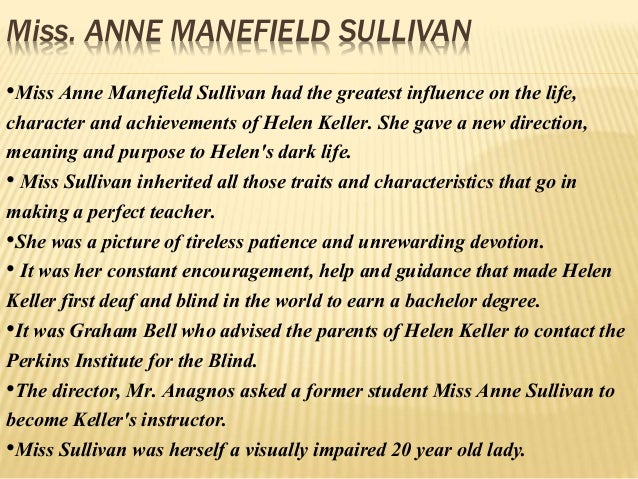 The Story Of My Life Charecter Sketch Of Anne Sullivan