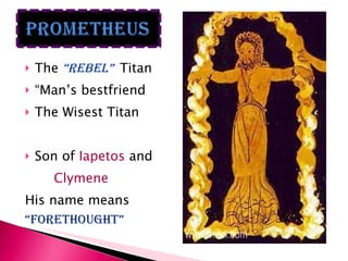 GREEK LITERATURE: The Story of Prometheus and Io | PPT