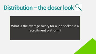 Distribution–thecloserlook
What is the average salary for a job seeker in a
recruitment platform?
 