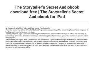 The Storyteller's Secret Audiobook download free | The Storyteller's Secret  Audiobook for iPad