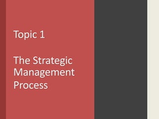 Topic 1
The Strategic
Management
Process
 