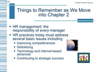 Things to Remember as We Move into Chapter 2 <ul><li>HR management: the responsibility of  every  manager </li></ul><ul><l...