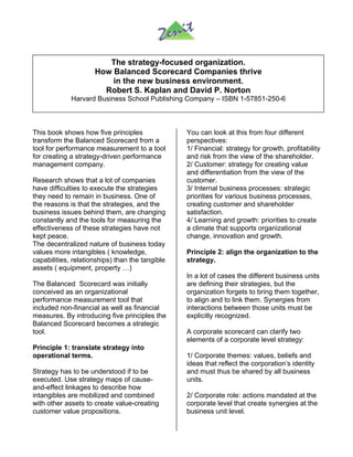 The strategy focused organization | PDF
