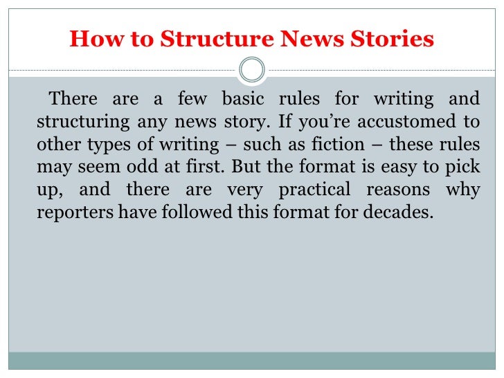how to write a newstory