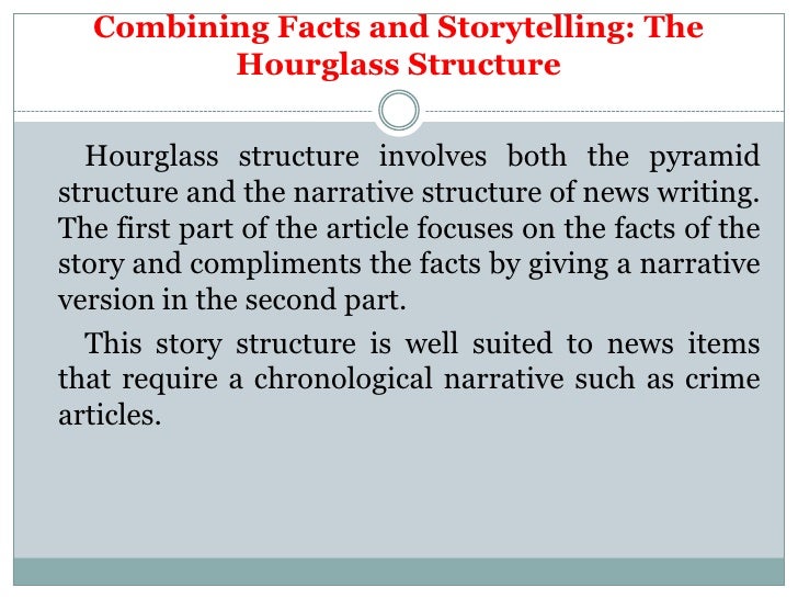 the structure of a news story hourglass format