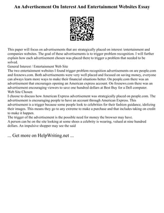 The Structure Of An Outline For A Research Paper, Including Text | PDF