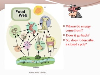 Where do energy
come from?
Does it go back?
So, does it describe
a closed cycle?
Autora: Marta García T.
 