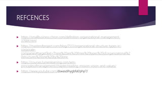Organization Reference The Structure of organizations | PPTX