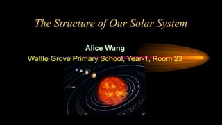The Structure of Our Solar System
Alice Wang
Wattle Grove Primary School, Year-1, Room 23
 