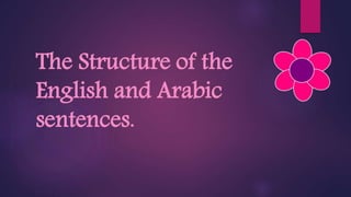 The Structure of the
English and Arabic
sentences.
 